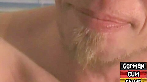 Real German gay deepthroats hard cock in homemade orgy