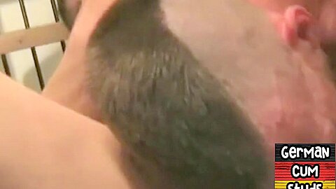 Real German gay deepthroats hard cock in homemade orgy