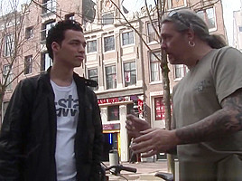 Real dutch prostitute swallows a load of cum