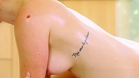 Redhead bikini les scissoring after shower