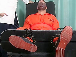 Restrained Chance LeChance cosplay during tickling session
