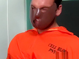 Restrained Chance LeChance cosplay during tickling session