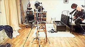 Rubberpet harness gag Armbinder