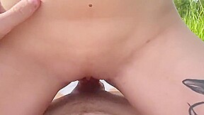 Russian Cutie Gives A Blowjob And Sucks Balls To A Guy Outdoors - Taya Sia
