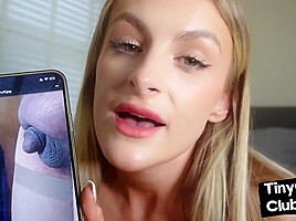 SPH femdom disgusted by small cock of perv from her phone