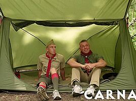 ScoutBoys - Adam Snow leads younger Zach Dean through his first time
