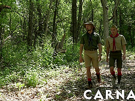 ScoutBoys - Adam Snow leads younger Zach Dean through his first time