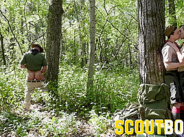 ScoutBoys - Scoutmaster gets fucked raw and sucked in wood by ***