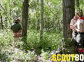 ScoutBoys - Scoutmaster gets fucked raw and sucked in wood by ***