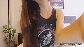 Seductive Sexy Brunette Finger Fucks Her Pussy