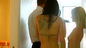 Sexy Brunette Step mom Teaching Sex Education Naughty Slim teens 18+