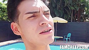 Sexy Chilling By The Pool Is Being Watched By His Stepdad With Max Sargent And Aaron Perez