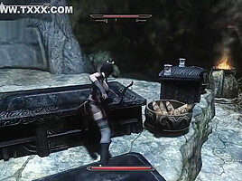 Sexy Skyrim-Dovakhin finds the secret of Bleak Falls Barrow
