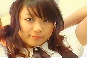 Sexy busty maid in the bathroom