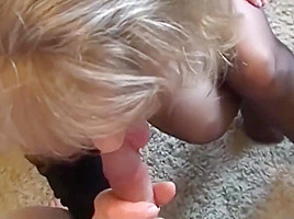 Sexy milf footjob with cum on feet