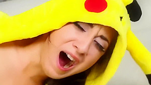 Sexy teen 18+ With Pokemon Costume Gets Pussy Smashed Hard