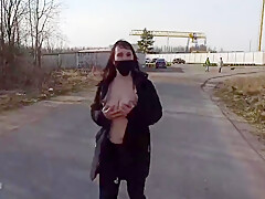 Shameless Wife Walks Down The Street In A Public Place