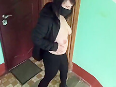Shameless Wife Walks Down The Street In A Public Place