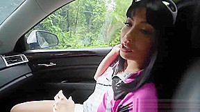 Shaved pussy brunette Rina Ellis fucked by strangers dick