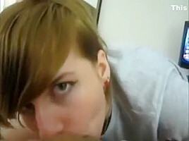 She is an expert on hard cock blowing