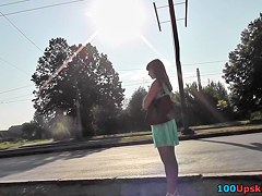 She wears too sexy dress to remain without upskirting