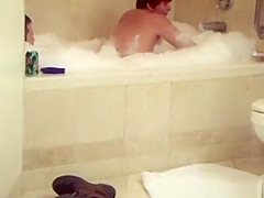 Short hair redhead mature woman riding man