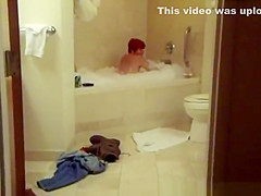 Short hair redhead mature woman riding man