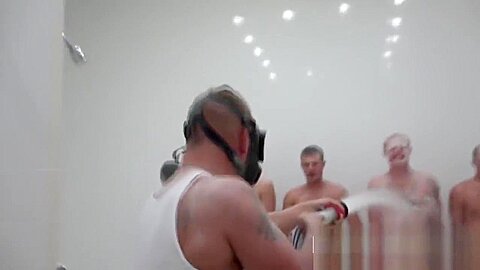Showers steam up when sergeant takes and fucks gay soldiers