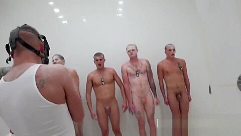 Showers steam up when sergeant takes and fucks gay soldiers