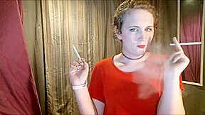 Sissy Tgirl Slut Smoking 2 Cigarettes At Once