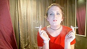 Sissy Tgirl Slut Smoking 2 Cigarettes At Once