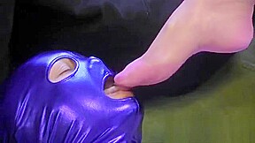 Sissy slut cums all over femdom Nylon Jane's stockings and feet