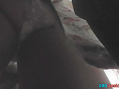 Skinny ass gal caught in classic panties in upskirt vid
