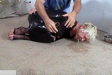 Slave Woman Puking Vomiting Gagging
