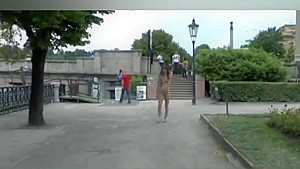 Slim teen 18+ Walks Naked On Public Streets