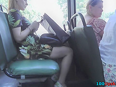 Slim-shaped lady shows thongs in upskirt video