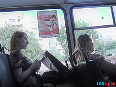 Slim-shaped lady shows thongs in upskirt video