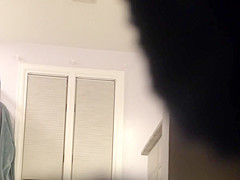 Slow motion of dripping wet wife with bouncing tits