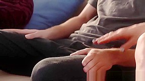 Slutty Stepmom Wanks Off Her Step daughter's BF Before Family Trio