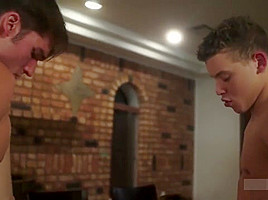 Slutty Twink Interrupts Pool Game To Take Two Big Cocks