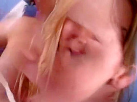 Slutty girl sucking juicy tranny cock 