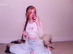 Small Titted Redhead Amateur Riding Penis In Close Up
