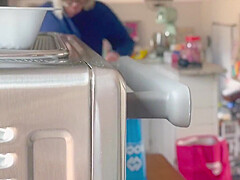 Spy On Step mom Cleaning Naked In The Kitchen