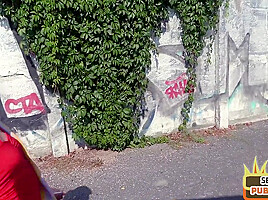 Squirting slut fucked outdoor in public place by sex date