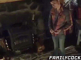 Step dad Shoves His Giant Dick In Stepsons Tight Little Ass