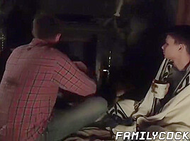 Step dad Shoves His Giant Dick In Stepsons Tight Little Ass