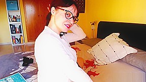 Step daddy, I don´t feel like studying, come to my room and watch me jerk off