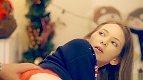 Stepbrother & stepsister creampie - taboo family christmas threesome