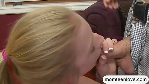 Stepmom Hot Threesome Action After Dinner With Huge Boobs