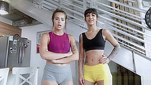 Stepsister teen 18+ jumped on horny stepbrothers fat cock